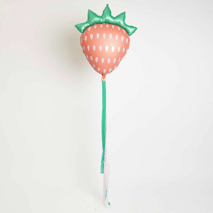 Ballon hélium fraise : decoration anniversaire enfant estival