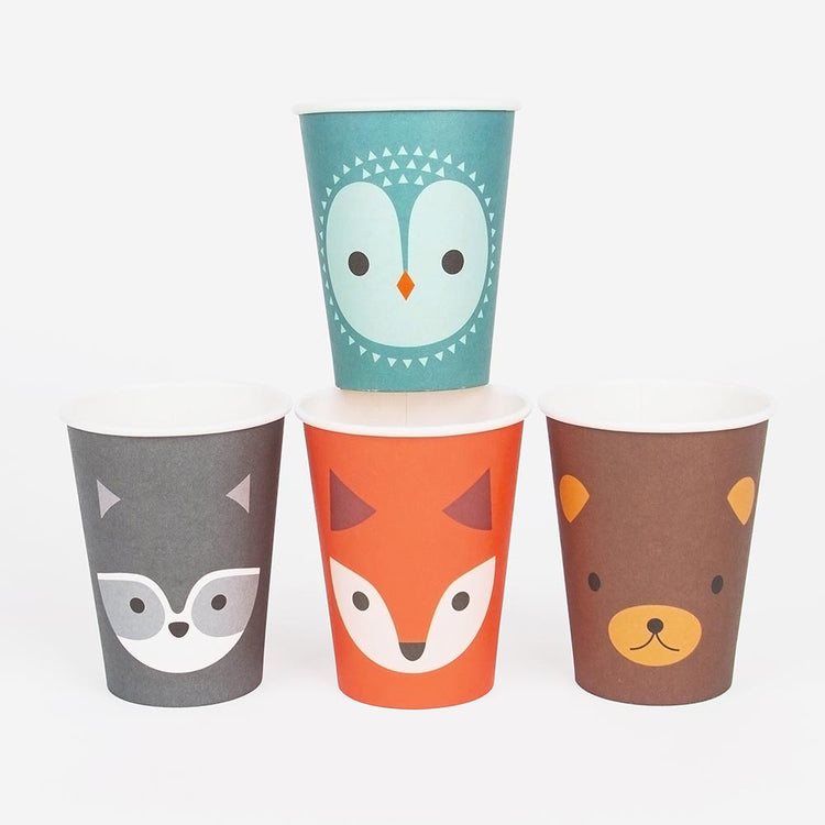 Forest animal cups: eco-responsible child's birthday party
