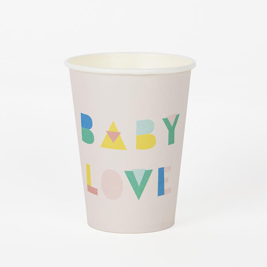 8 nude baby shower cups for baby shower decoration and gender reveal