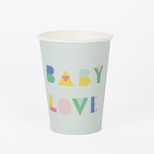 8 mint baby shower cups for baby shower decoration and gender reveal