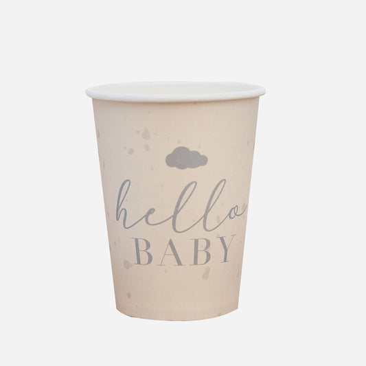 Hello baby watercolor cups for baby shower decoration