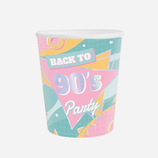 Vasos de papel para cumpleaños de Barbie o fiesta de los 90