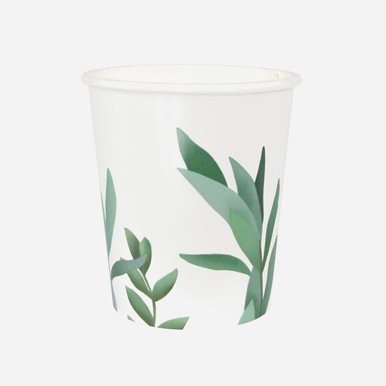 Eucalyptus cardboard cups for wedding sage or gender reveal