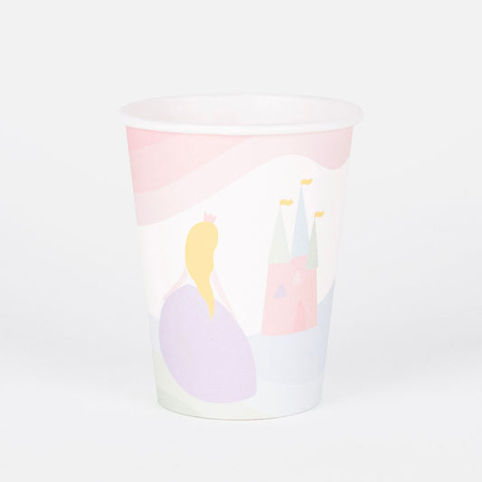 8 eco-responsible cardboard princess cups made in europe my little day