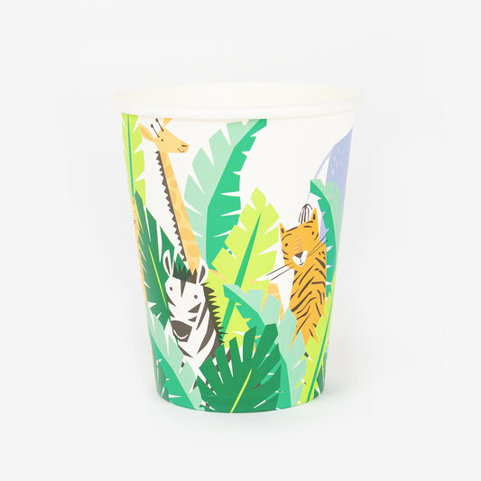 Disposable cups for savannah animals themed birthday party
