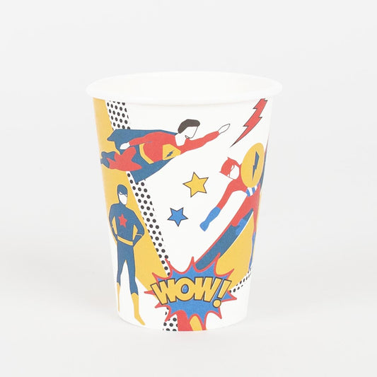 Super hero cups for eco-responsible children's birthday my little day