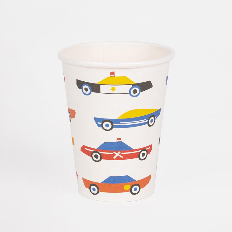 Car birthday decoration: eco-responsible car cups by my little day