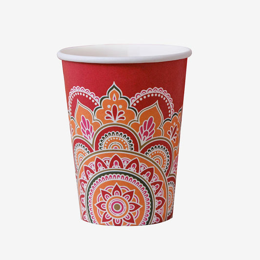 Original idea Diwali party table decoration: patterned cups