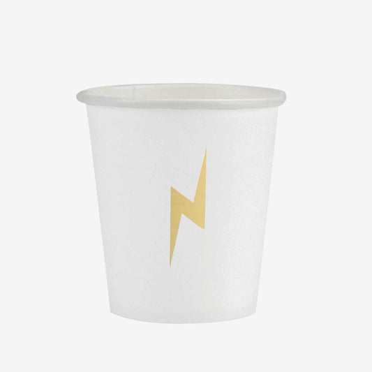Idea for original Harry Potter decoration: 8 cups with lightning
