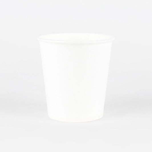25 eco friendly white cups for eco responsible dishes