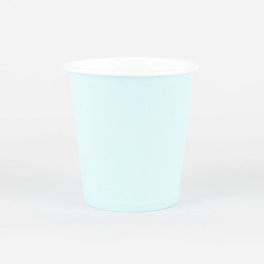 25 gobelets éco-friendly bleu clair pour vaisselle éco responsable