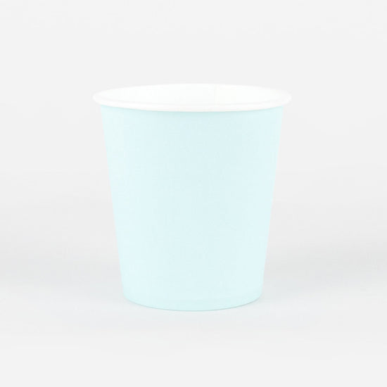 25 light blue eco-friendly cups for eco-responsible tableware