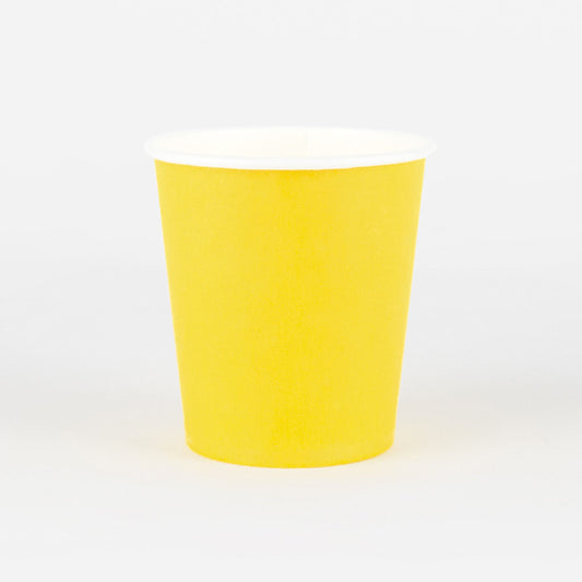 25 eco-friendly yellow cups for eco-responsible dishes