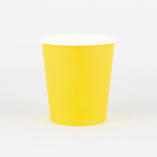 25 gobelets éco-friendly jaunes pour vaisselle éco responsable