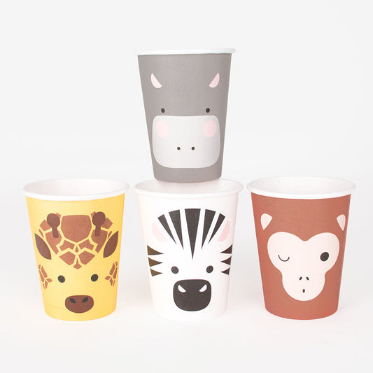 my little day savanna pattern paper cups for children's birthday