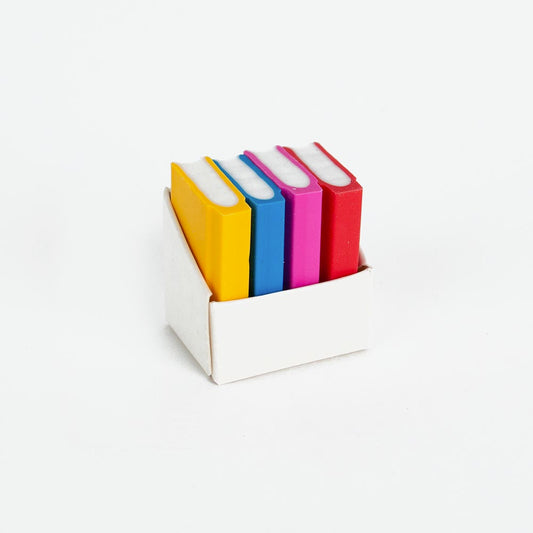 4 book erasers to slip into a surprise bag for a guest gift