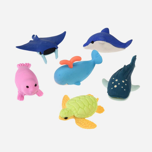 Idee cadeau pochette surprise anniversaire : gommes animaux marins
