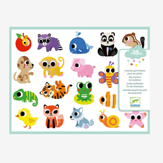 Djeco animal stickers from 18 months ideal for a toddler