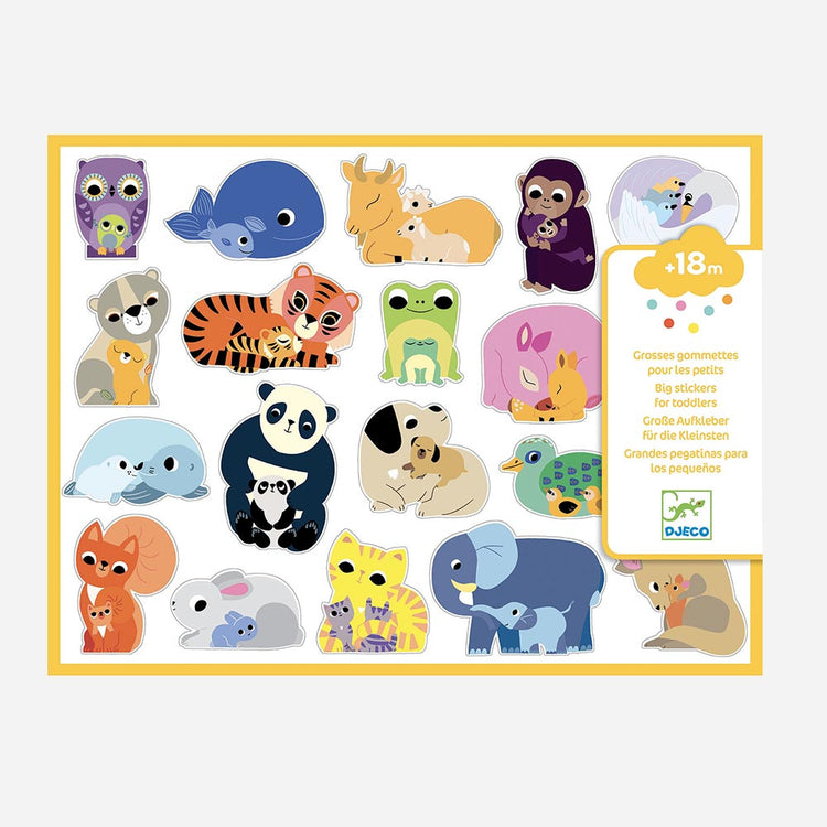 Djeco mom and baby animal stickers ideal from 18 months