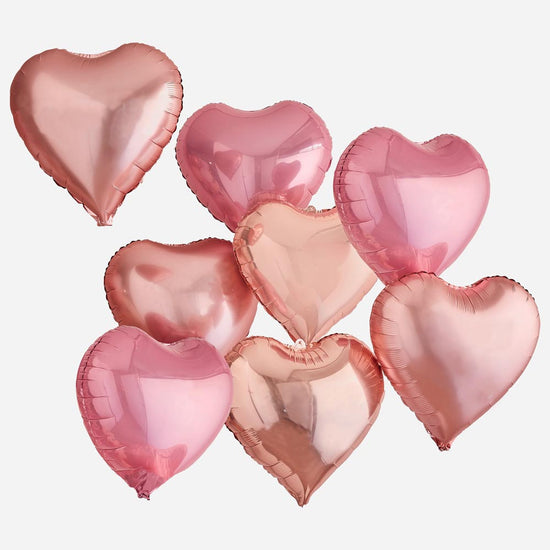Racimo de globos de corazón: decoración de despedida de soltero, San Valentín