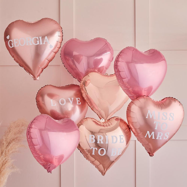 Montón de globos de corazón personalizables para decoración evjf