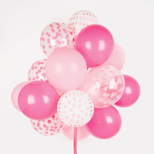 Grappolo di palloncini rosa per il compleanno di una ragazza o il baby shower