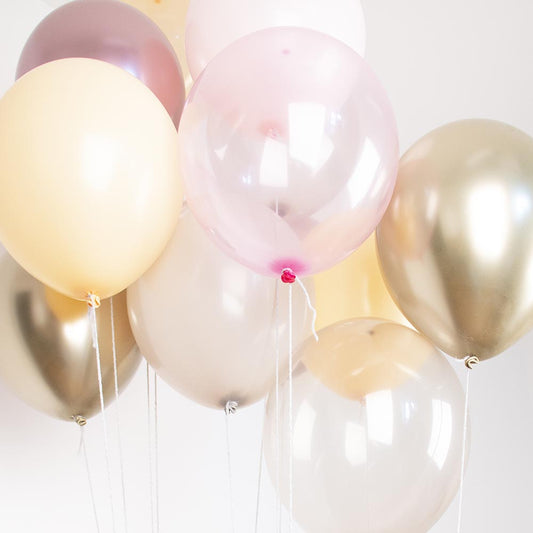 Grappe de ballons rose pêche pour mariage et baby shower par my little day