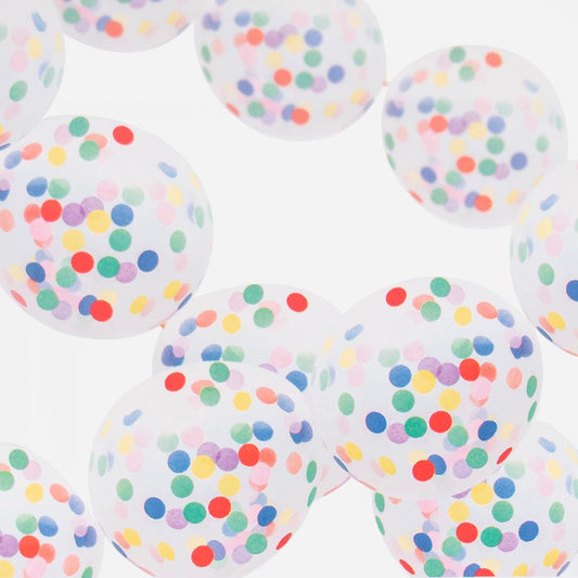 Guirnalda de globos con confeti multicolor: decoración de cumpleaños infantil