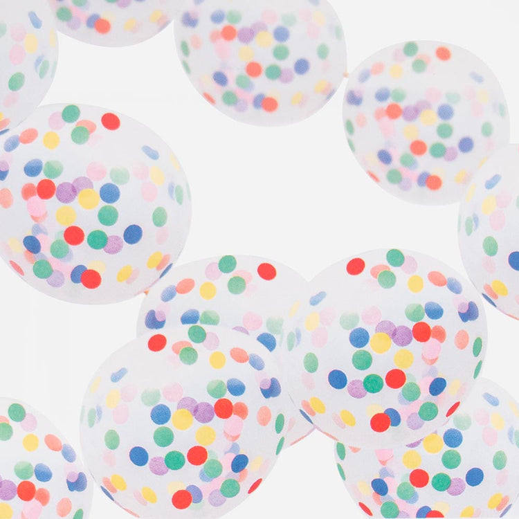 Guirlande de ballons baudruche confettis multicolores : deco anniversaire enfant