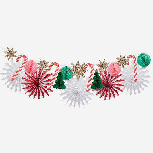 Honeycomb rosette garland to complete your Christmas decoration