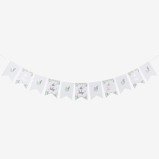 Oh baby pennant garland for gender reveal decoration