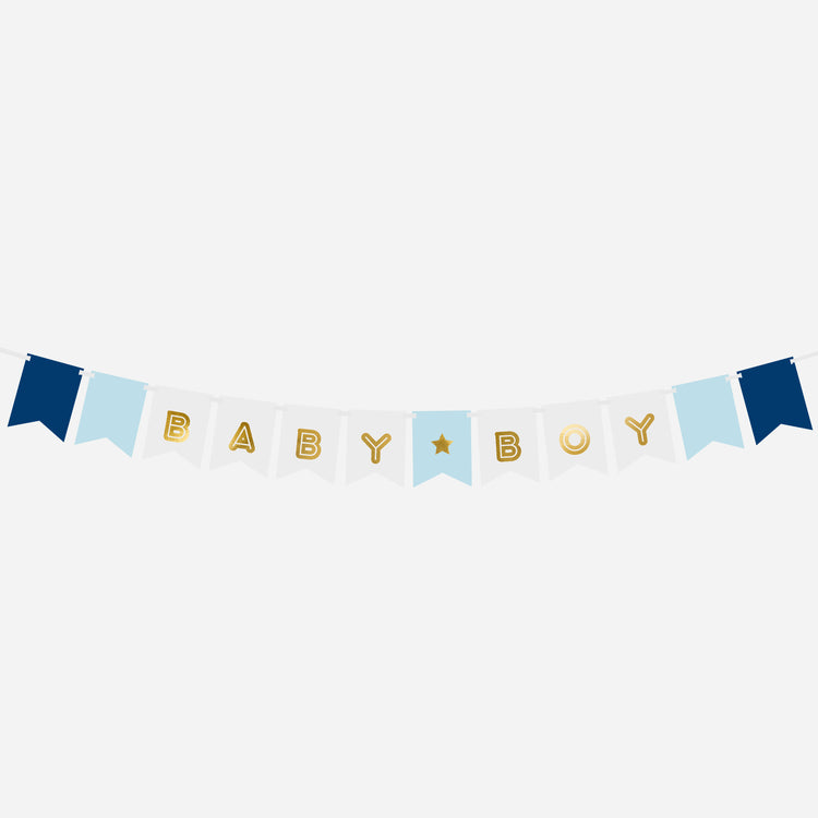 Baby shower decoration: baby boy garland for boy baby shower