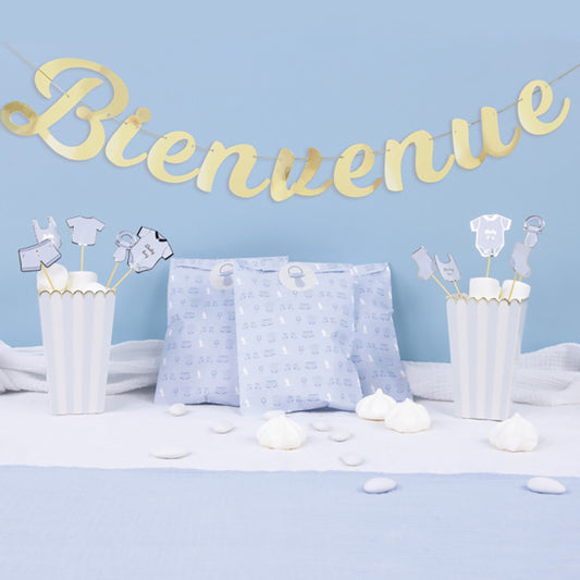 Decoration idea for baby shower: welcome garland perfect for baby shower