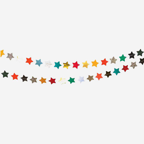 Guirlande en paier petites étoiles multicolores décoration fête anniversaire 