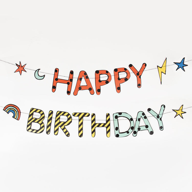 decorazione compleanno: ghirlanda di carta Happy Birthday My Little Day
