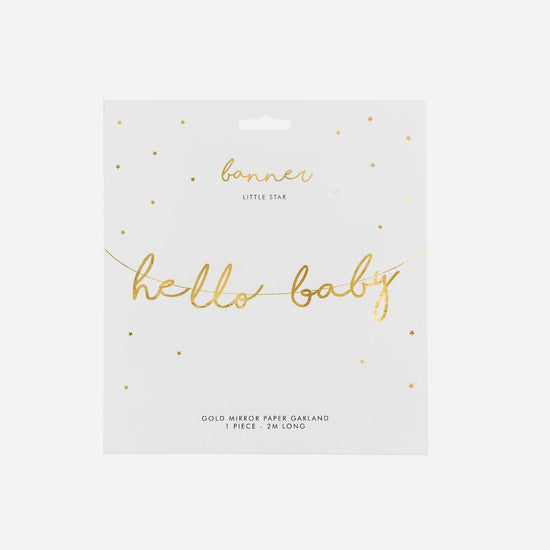 Packaging guirlande baby shower hello baby rose pour gender reveal