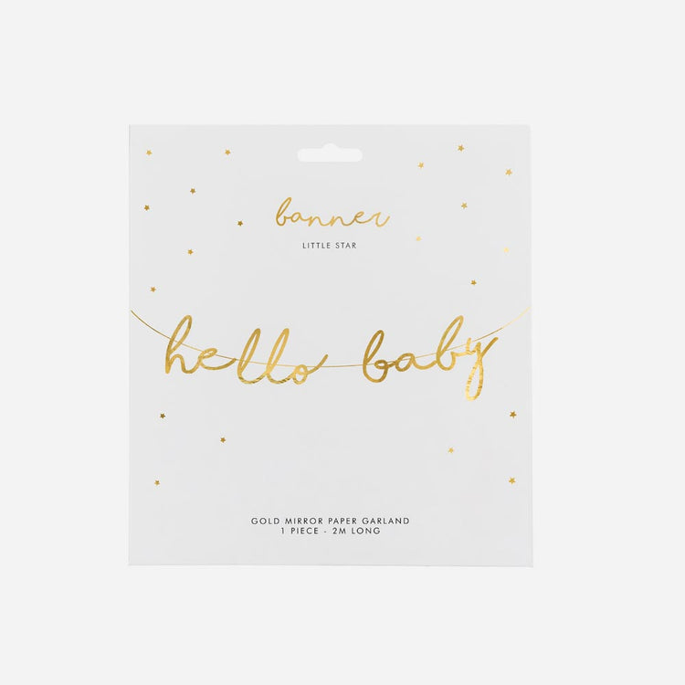 Packaging guirlande baby shower hello baby rose pour gender reveal