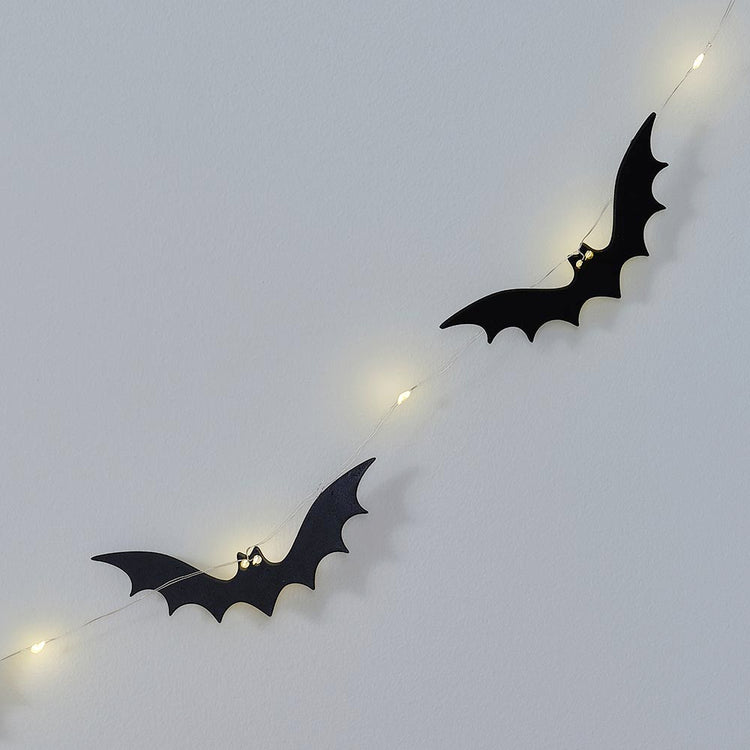 Guirnalda de luz de murciélago para decoración de fiesta de Halloween.