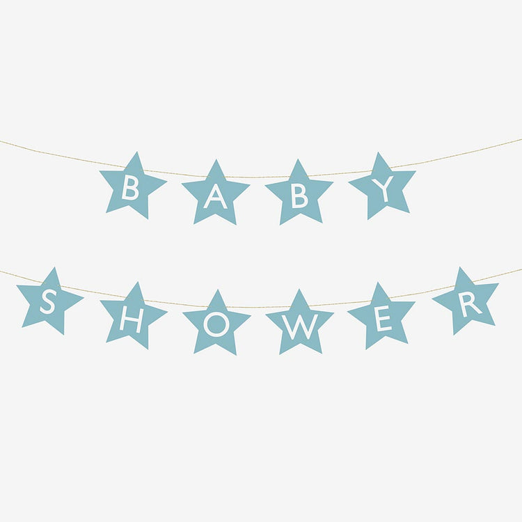 Blue star paper garland for boy's baby shower decoration