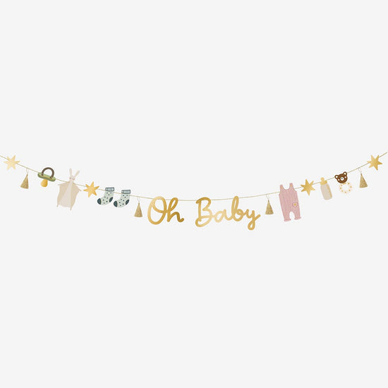 Guirlande en papier inscription oh baby pour decoration baby shower