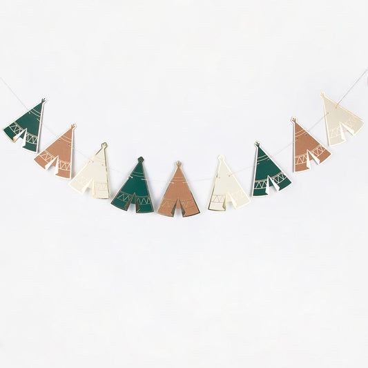 Indian teepee garland for cowboy and Indian birthday party decoration