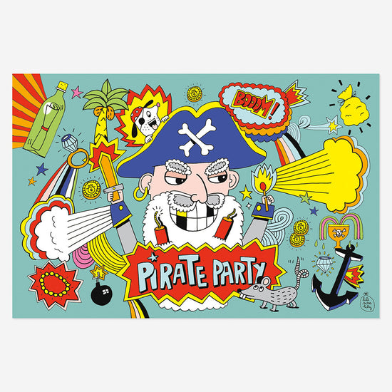 Kit d'inviattion pour une pirate party : anniversaire enfant thème pirate 