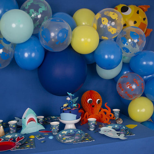 Kit anniversaire océan pour decoration de table animaux marins