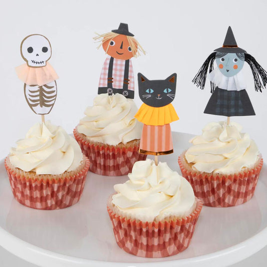 Kit de cupcakes para fiesta de Halloween para decoración de mesa y tartas.