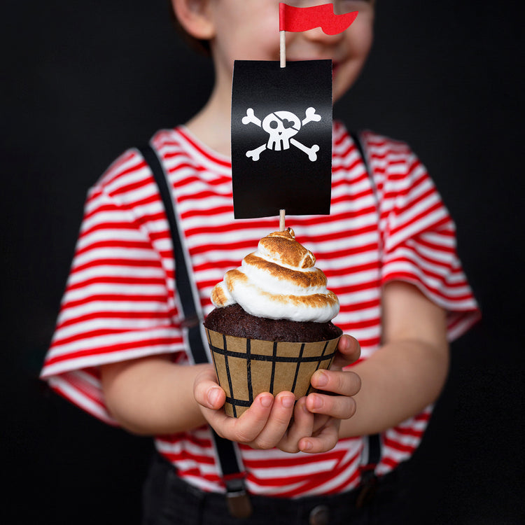Décoration table de fête anniversaire thème pirate : kit cupkaces 