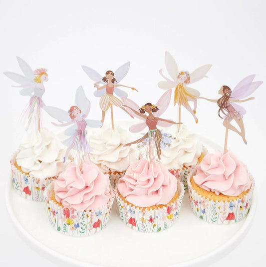 Decorations pour cupcakes : anniveraire fille thème fée ou baby shower