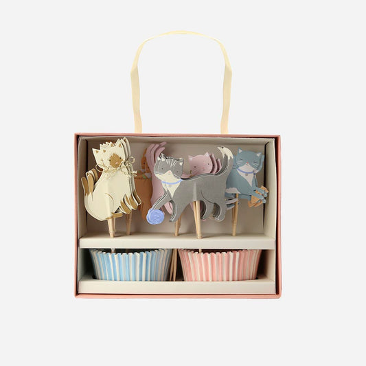 Kitten cupcakes kit for original birthday cake decoration
