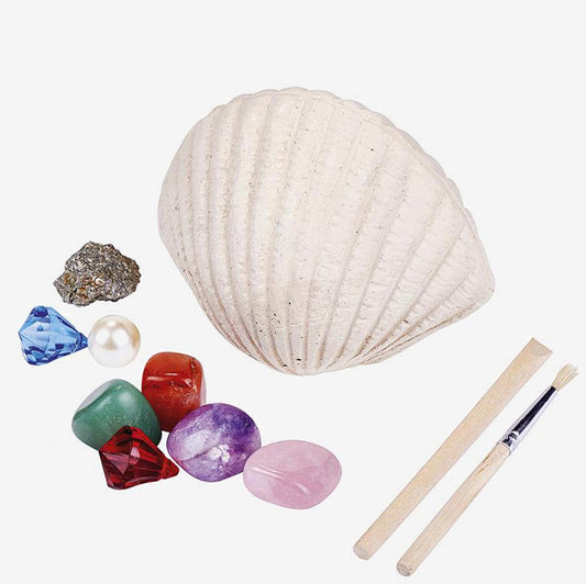 Shell to scratch with precious stones: little mermaid birthday gift