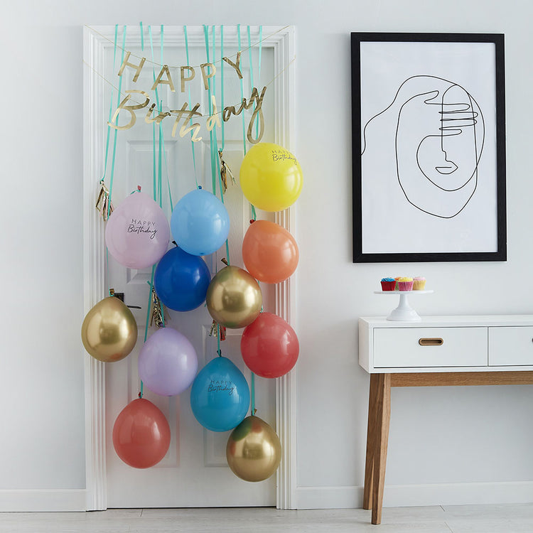 Decoración de cumpleaños: kit de decoración de globos y guirnaldas