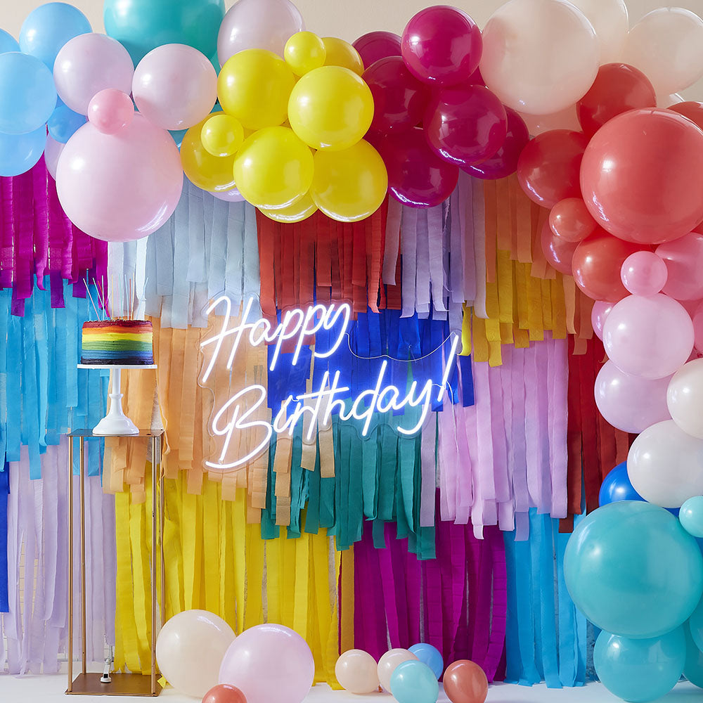 Acheter Ballons décoratifs pour fête, 44 pièces, arc-en-ciel, ami, avec  bannière, décoration de gâteau, anniversaire d'enfant